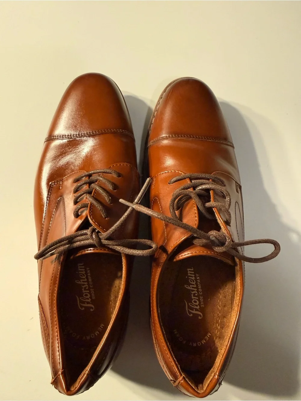 Florsheim Brown Leather Cap-Toe Oxford Lace-Up Shoes